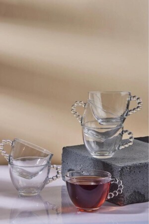 مجموعة من 6 كوبات شاي زجاجية مع كوب 200 مل - 14872 TYCH1MN9VN168666403673436 - Perotti