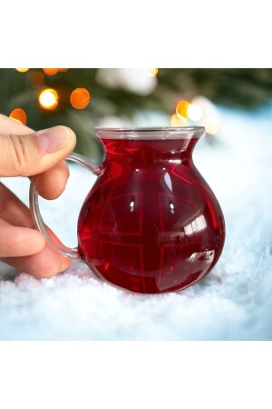 مجموعة من 6 أكواب شاي من الزجاج الباروسيليكات الاختياري مع مسدس 220 مل زجاج - Yzhome