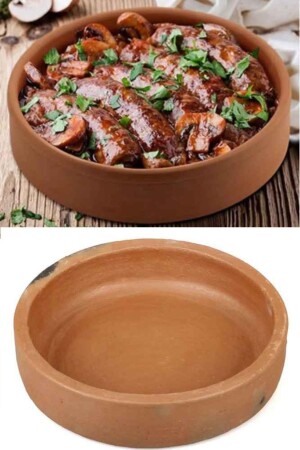 منز-أرضية مصنوعة يدوياً كاسيرول متوسط الحجم 6 أشخاص حفرة شعر عميق 30 سم 6 أشخاص 30 سم حفرة - HerşeyTopraktan