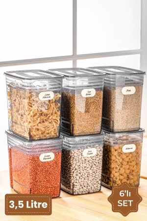 مجموعة من 6 شريطات مقياس كبير حاوية تخزين الطعام 3.5 لتر انتراكيت STRIP6LI-35 - Vienev