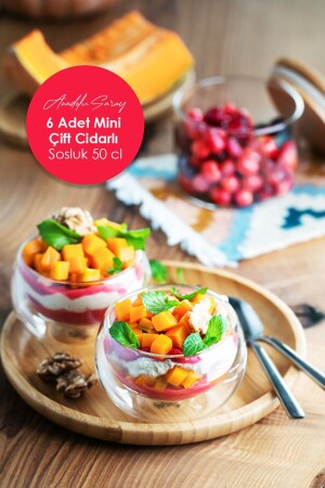 مجموعة من 6 50 مل من كؤوسات الصوص الصغيرة الزجاجية المضادة الجدارين و كؤوسات الجام - Anadolu Saray Çarşısı