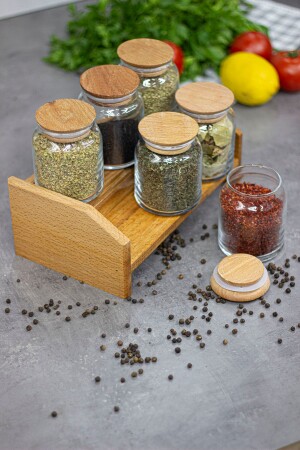 مجموعة من 6 قطع من الخشب من قنينة العطور، مجموعة من 6 قطع من قنينة العطور من الخشب مع قفص الخشب والغطاء الفارغ KWV0002 - KukiWood