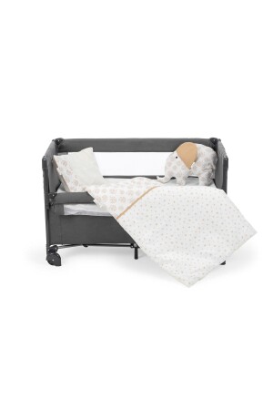 مـنـز-سـيمـا طفلة 6 قطعـات فخـم حديقة السرير طفلة نومـة - إكرو فيل 8171 - Sema Bebe