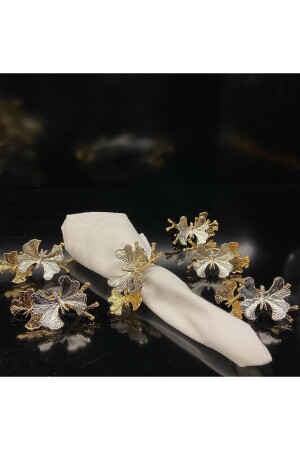 مجموعة من 6 حلقات النابكين الذهبية والفضائية 8x4x5. 5 سم حلقة من الأطباق الذهبية والفضائية مع اثنين من النابكين - Roy King