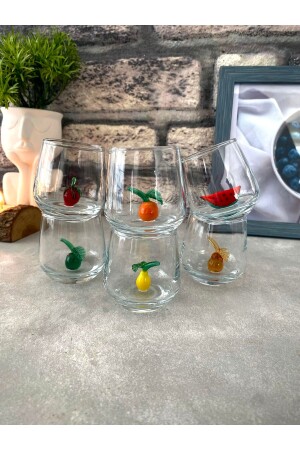 مجموعة من 6 كوبات للقهوة والشراب الغازي مع الرسوم الفاكهة 933-6 - ALDEMO