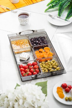 منز-الاكريليك باروك المدخن 6 مقعد واحد غطاء كبير طعام الإفطار A-1091BAROK - EWs