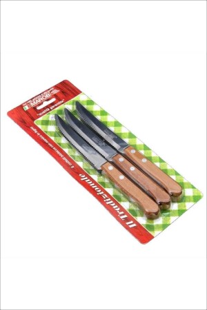 6 Adet Ahşap Saplı Steak Et Bıçağı - Marob