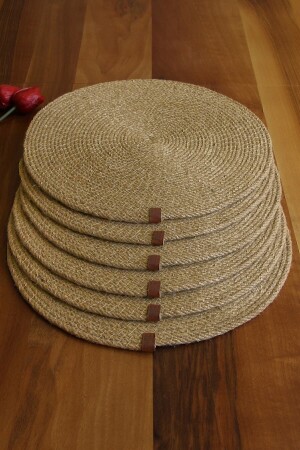 6 Adet Bej Supla - Amerikan Servis Lux Sunum Tabak Altlığı - Deka Home