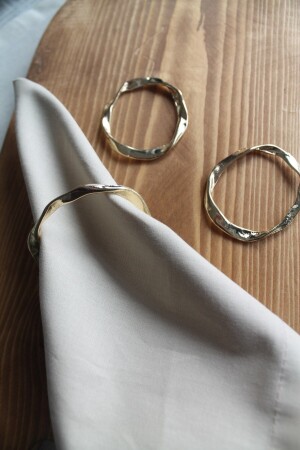 6 Adet Gold Inclined Metal Peçete Halkası - Emtory Home