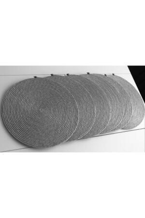 6 Adet Gri Amerikan Servis Runner Supla Sunum Çeyiz Takımı Pamuk Hasır Salon Mutfak Masa Örtüsü - Nazcustomdesign