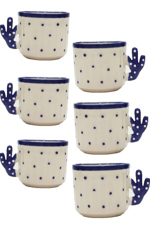 MNZ-6 قطع كوب الكاكتوس مصنوعة يدوياً من السيراميك 150 مل شاي، قهوة مزدوجة، إسبريسو، كوب نيسكاف 6KTS - Otogar Çini