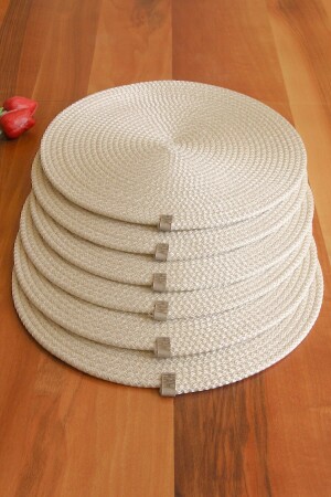 6 Adet Krem Jüt Supla - Amerikan Servis Lux Sunum Tabak Altlığı - Deka Home