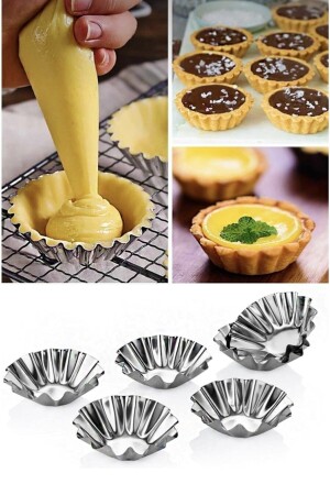 6 Adet Mini Tart Kalıbı Çiçek Model - 1