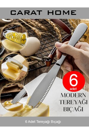 6 Adet Modern Tereyağı Bıçağı | Kahvaltı Bıçağı - 6'lı Bal , Kaymak , Tereyağı Bıçağı TYC00252 - 2