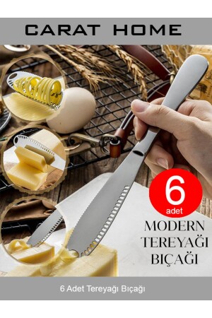 6 Adet Modern Tereyağı Bıçağı | Kahvaltı Bıçağı - 6'lı Bal , Kaymak , Tereyağı Bıçağı TYC00252 - 1