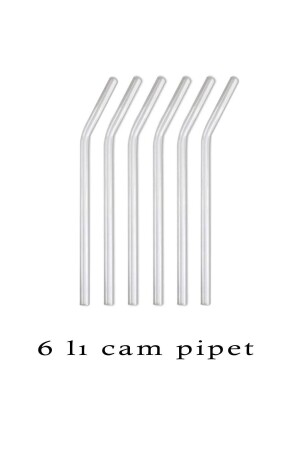 6 Adet Şeffaf Cam Pipet Eğimli Cam Pipet - 2