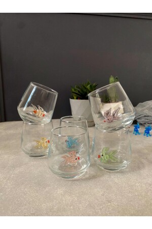 مجموعة من 6 كؤوس قهوة مع أشكال سمك (ألوان متحركة) - ALDEMO