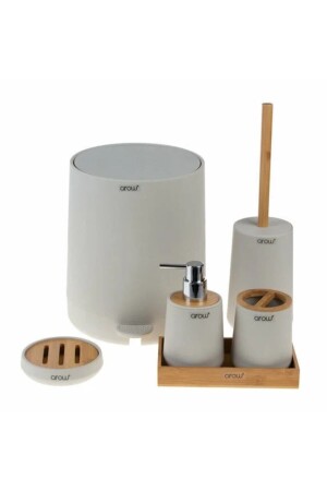 مجموعة الحمام من 6 قطع أكريليك والخزف - Arow