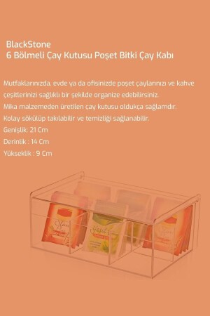 6 Bölmeli Çay Kutusu Poşet Bitki Çay Kabı - 6