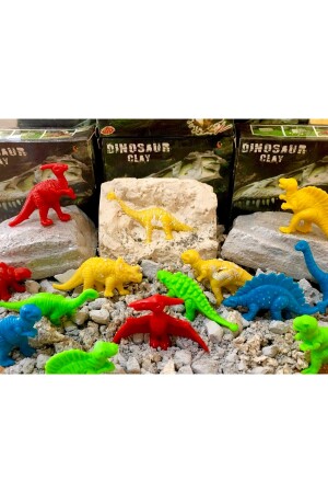 6 bunte Überraschungs-Dinosaurier-Grabspielzeuge, Aktivitäts- und Aktivitätsprojekt-Set - 1