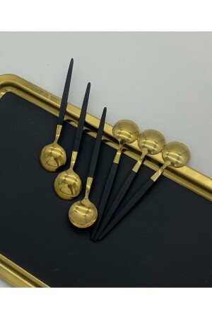 إيقونة من الذهب الأسود 6 قطع نيسكافة ملعقة الشاي CMDSAÖCEGT45 - BRONDOFF