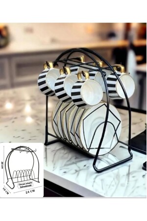 منز كوب حامل كوب أسود 6 قطع كوب عرض كوب - Decoor Mall