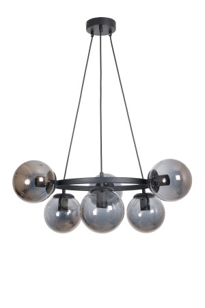 مطبخ التصميم الحديث من قبل العالم - غرفة المعيشة - غرفة النوم - السقف اللون الأسود زجاج المدخن 6-قطعة الشنابل DN323 - Fer Avize