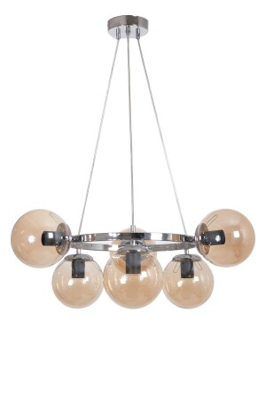 مطبخ التصميم الحديث من قبل العالم - غرفة المعيشة - غرفة النوم - السقف لون كروم زجاج العسل 6-قطع الشنارة DN323 - Fer Avize