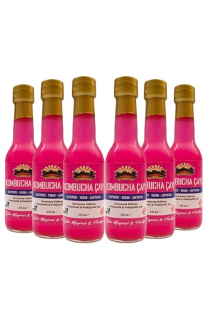 6 Drachenfrucht-Vanille-Kombucha (250 ml).) In Glasflasche - 1