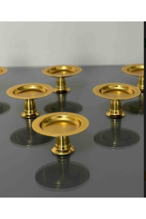 مـنـز - أزياء ذهبية مطليّة 6-قطعة مـاكارون حاملة مقهى جانب خدمة تركيّة ممتعة حاملة لوكس - Elzem