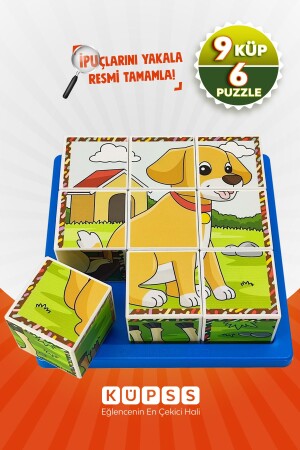 6 Farklı Çiftlik Hayvanları 3d Küp Puzzle 3 4 5 6 Yaş Yapboz Geometrik Zeka Eğitici Oyuncak KO009M001 - 2