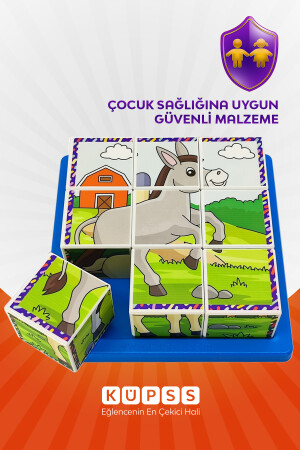 6 Farklı Çiftlik Hayvanları 3d Küp Puzzle 3 4 5 6 Yaş Yapboz Geometrik Zeka Eğitici Oyuncak KO009M001 - 6