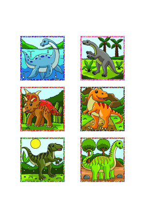 6 Farklı Dinozorlar Eğitici 3d Küp Puzzle Seri 2 - Eğitici Oyuncak 3 4 5 6 Yaş Geometrik Zeka KO009M007 - 10