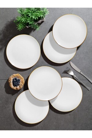 مكنز - طقم كيك ذهب أبيض طقم كيك ذهب ذهب 6 قطع G2805 - GÖNÜL