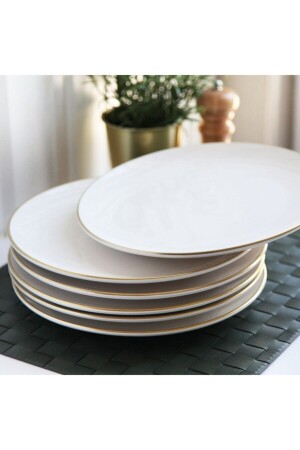 م.ن.ز-سيراميكي لوحة خدمة 6-قطعة ذهب أبيض G2806 ADL30202638 - GÖNÜL