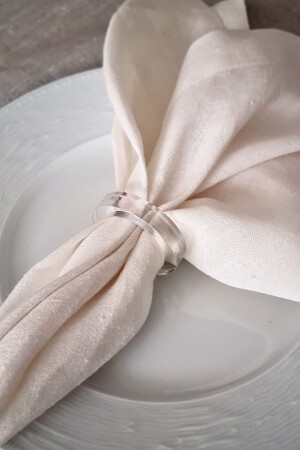 مجموعة من 6 حلقات نيبكينات أكريليك لون شفافة - Genel Markalar