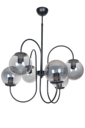 م.ن.ز-جوبيتير تصميم فاخر حديث ملابس اللون الأسود قضية خمر الزجاج مصباح معلق 6 قطع شمعة JPTR88 - Fer Avize