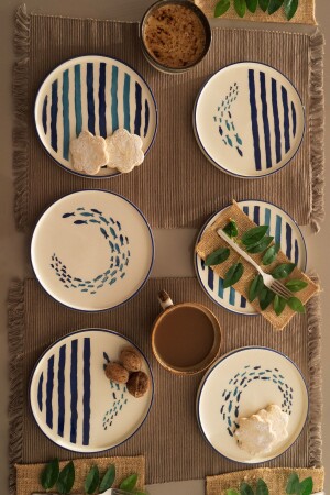 م.ن.ز-مارين 6-قطعة تصميم خاص يدوية مصنوعة من طقم كعك قابلة للتجميع - Kevin Seramik