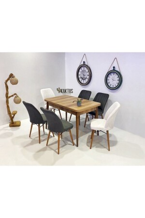 MNZ-6 شخص طاولة مقعد يمكن تمديدها طاولة المطبخ طاولة غرفة المعيشة طاولة الطعام طاولة طاولة - Kaktüs Avm