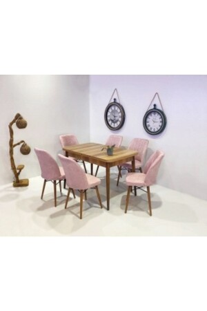 MNZ-6 شخص طاولة مقعد يمكن تمديدها طاولة المطبخ طاولة غرفة المعيشة طاولة الطعام طاولة طاولة - Kaktüs Avm