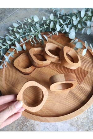 6 Lı Ahşap Peçete Yüzüğü -peçete Halkası - Köksal Atölye