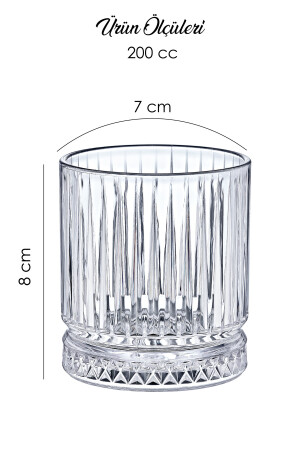 6 Lı Kristal Akrilik Su Meşrubat Bardağı 200 Cc Elysia Model Mika Bardak (CAM DEĞİLDİR) GM00365 - 6