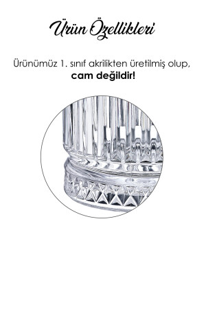 6 Lı Kristal Akrilik Su Meşrubat Bardağı 200 Cc Elysia Model Mika Bardak (CAM DEĞİLDİR) GM00365 - 7