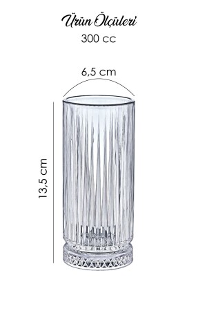 6 Lı Kristal Akrilik Su Meşrubat Bardağı 300 Cc Elysia Model Mika Bardak (CAM DEĞİLDİR) - 6