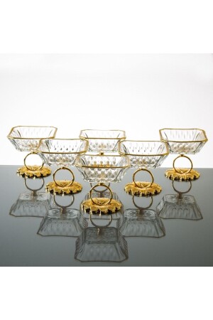 6 Lİ YÜZÜK METAL AYAK LOKUMLUK KARE Krn - Aymin Kristal