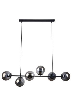 مـنـز ميلانو تصميم عصري غرفة المعيشة غرفة الطعام المطبخ اللون الأسود الزجاج المدخن 6 قطع الشنارة M371646 - Modavize