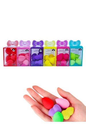 مجموعة من 6 أسفنجات مكياج صغيرة الملونة - Acarlarticaret