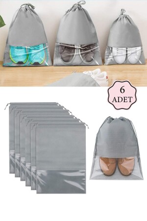 مجموعة من 6 حقائب تنظيم الأحذية مع نافذة - منظمة خزانة الأمتعة للأمتعة للسفر MCH-817 - Meleni Home