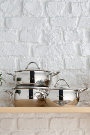 منز-كيمر إدخال على أساس 6 قطعة Midi فولاذ فولاذ المقاوم للصدأ مجموعة C14 - Emsan