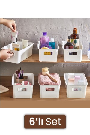 سلة منظمة من قطعة 6 MNZ مع اليدين أبيض - Vienev